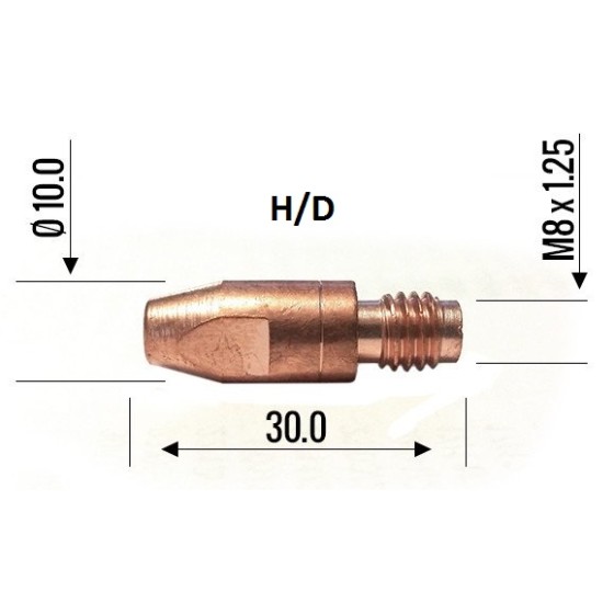 Binzel Contact Tip 1.6mm M8 H/D 140-0590