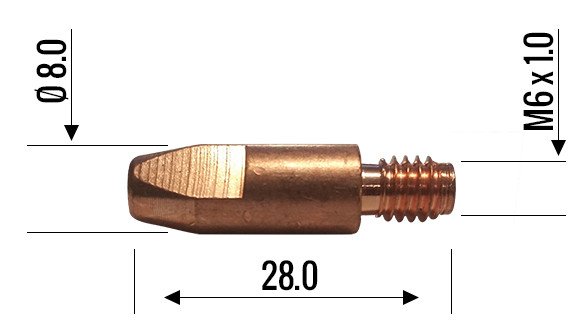 5 x Binzel type MB25 M6 mig torch tip adaptor 107 